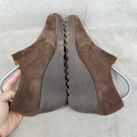 Aerosoles Shoes Womens Size 8 Brown Suede Side Zip Wedge - Picture 7 of 12